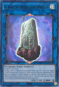 G Golem Stubborn Menhir - BLCR-EN043 - Ultra Rare 1st Edition