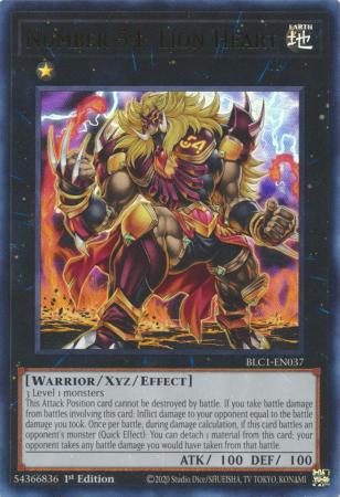 Number 54: Lion Heart - BLC1-EN037 - Ultra Rare 1st Edition